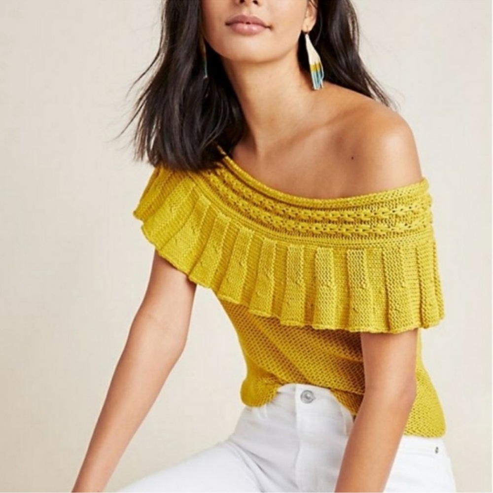 NEW Anthropologie Off Shoulder Crochet Top